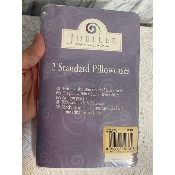 Vintage NWT Jubilee Pillowcases White Standard Set - Picture 5 of 6